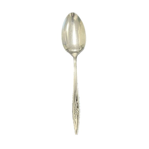 Oneida LASTING ROSE Stainless Serving Spoon Oneidacraft Deluxe Flatware Flower - Picture 1 of 5